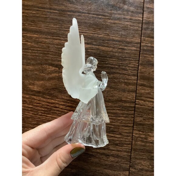 Angel Figurine With Frosted Wings  6” Acrylic Christmas Accent Decor - Picture 4 of 6